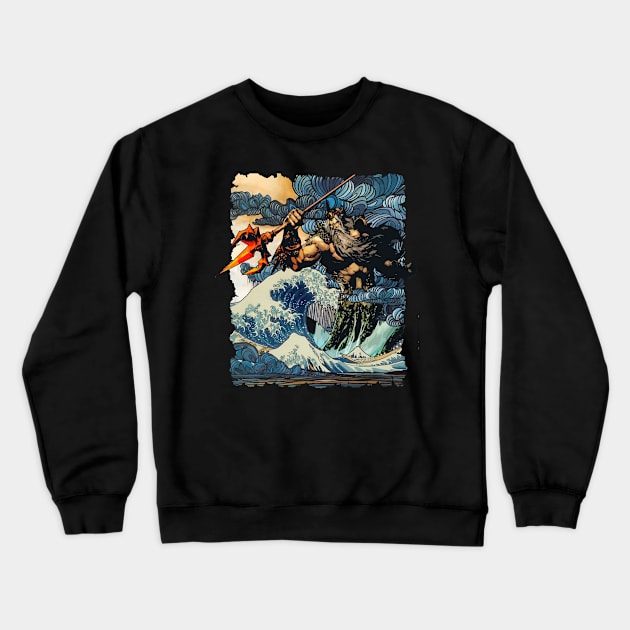 Poseidon in greek mythology Crewneck Sweatshirt by Iravgustane